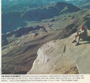 Jamie on Mt. Sinai's summit - Logos Journal 1978